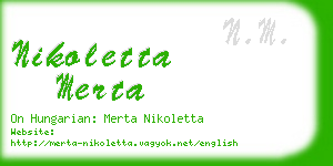 nikoletta merta business card
